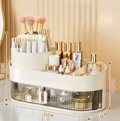3Layer Cosmetic Organizer With Rotating Brush Holder