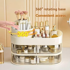 3Layer Cosmetic Organizer With Rotating Brush Holder