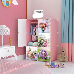 Intelligent Plastic Portable Cube Cabinet with hanging – 6 Cube