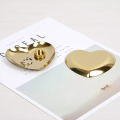 Gold Metal Jewelry Tray Heart Shaped