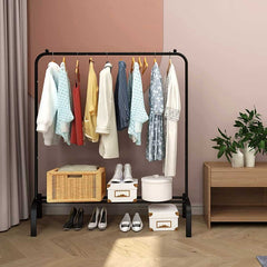 Metal Garment Rack Heavy Duty Indoor Bedroom Clothes Coat Stand Shoes Rack