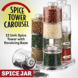 12pcs Acrylic Spice Tower Carousel Multi-Layer Jar With Revolving Base