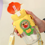 Cute Rabbit Water Bottle With Straw Sealed