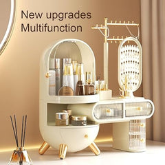 Makeup Storage Organizer Box with Jewelry Shelf