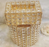 Golden Crystal Dustbin Tissue box Set