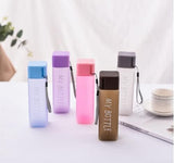 1Pc  350ml Transparent Square Plastic Matte Water Bottle