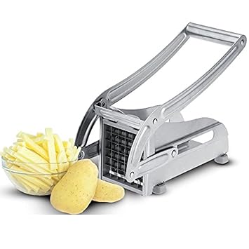 French Fry Cutter with 2 Blades Stainless Steel Potato Slicer