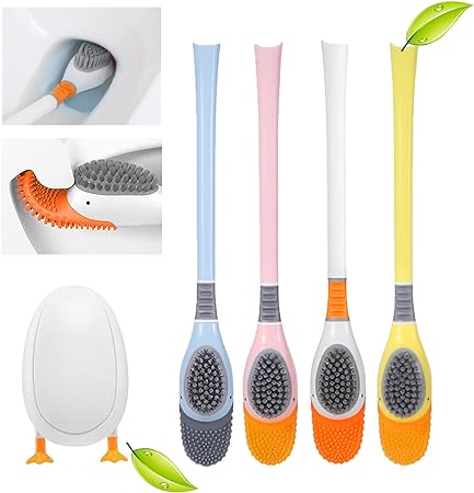 Silicone Toilet brush WC All-round cleaning Toilet cleaner with holder