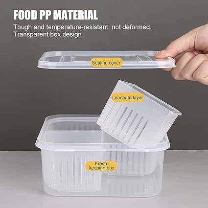 4 Partition Multipurpose Kitchen Drainer Box With Lid