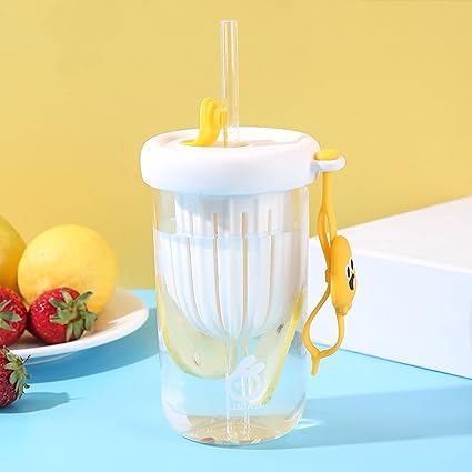 500ml Cute Drinking Cup with Straw Tea Infuser