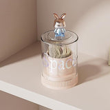 Crystal Rabbit Cotton budd and toothpick box