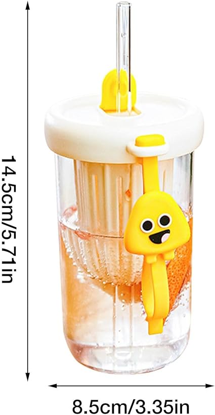 500ml Cute Drinking Cup with Straw Tea Infuser