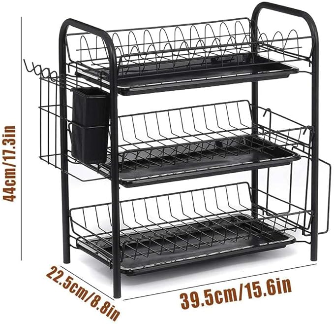 1-3 Layer Kitchen Shelf Floor Multi-Function Dish Drain Rack