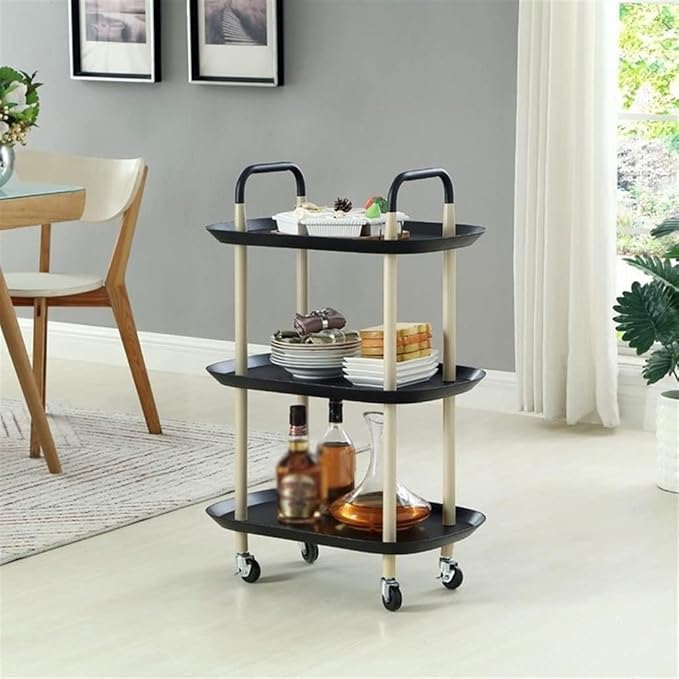 3 Layers Nordic Style Luxury Mobile Trolley Simple Kitchen Living Room Storage Rack