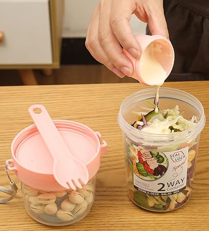 Breakfast Cup Double Layer Design Breakfast Fresh-Salad Container Yogurt Cup