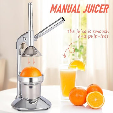 Techmanistan Heavy Duty Stainless Steel Manual Hand Press Orange Juicer Citrus Squeezer Machine