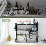 85cm Kitchen Storage Dish Rack With Cabinet