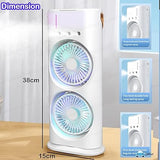 Rechergable Dual Head  Tower Mist Fan