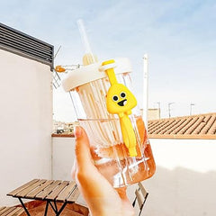 500ml Cute Drinking Cup with Straw Tea Infuser