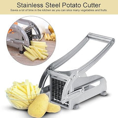 French Fry Cutter with 2 Blades Stainless Steel Potato Slicer