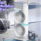 Rechergable Dual Head  Tower Mist Fan