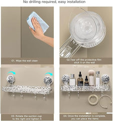 Crystal Suction Wall-Mounted Shelf