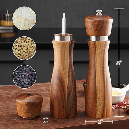 Pepper Crusher Wood And Acrylic Material