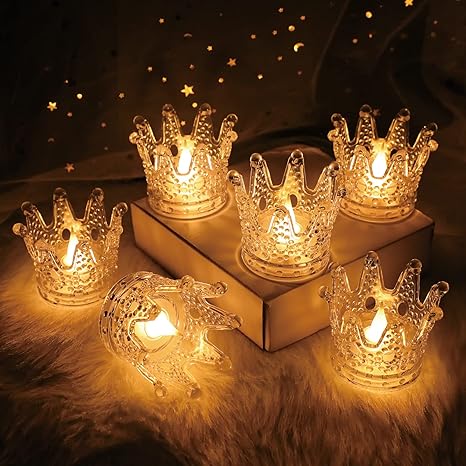 (pack of 3) Stylish Crown Shaped Candle Light