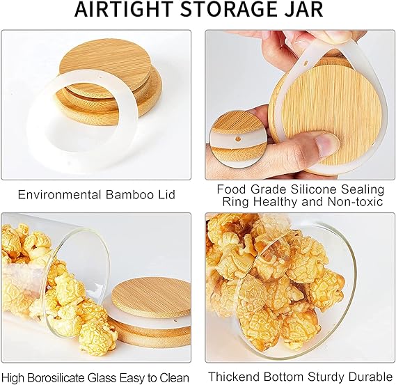 Acrylic Storage Jar With Bamboo Lid -320ML