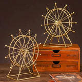 Modern Metal Golden Ferris Wheel Rotatable Living Room Office Desktop