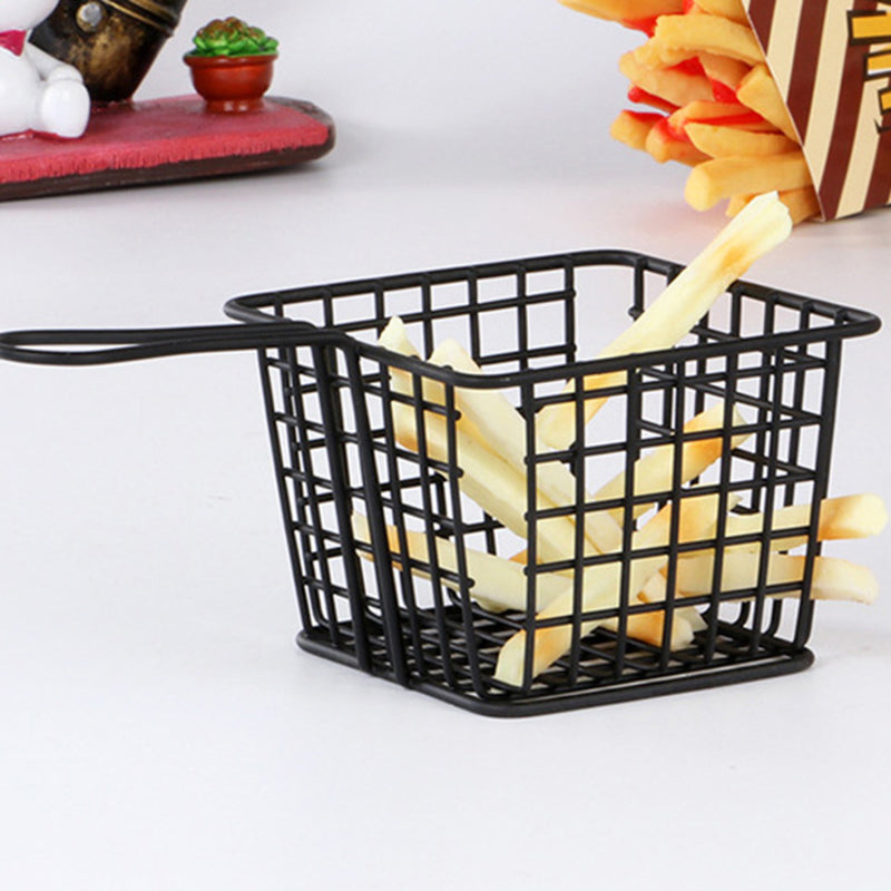 Mini Square Iron Fries Basket (only Black)