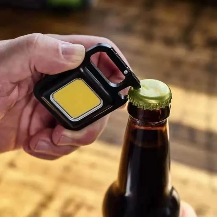 1 pc 4 Light Modes Portable Pocket Light With Folding Bracket Bottle Opener And Magnet Base