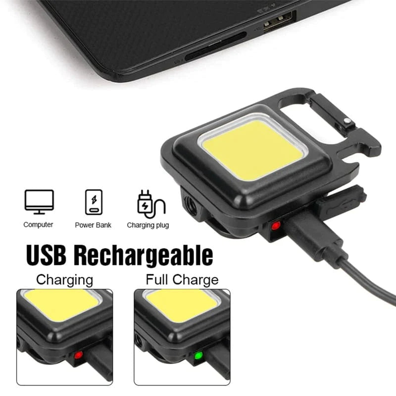 1 pc 4 Light Modes Portable Pocket Light With Folding Bracket Bottle Opener And Magnet Base