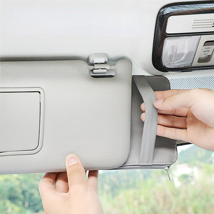 Car Sun Visor Pocket Organizer Automobile Document Storage Bag Business Card Holder