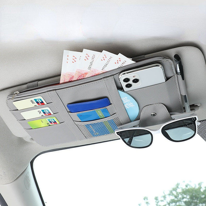 Car Sun Visor Pocket Organizer Automobile Document Storage Bag Business Card Holder
