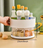 360° Rotating Spice Rack With Storage Tray