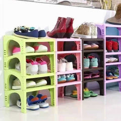 Step Double Layer Shoe Rack Stackable Shoe Organizer