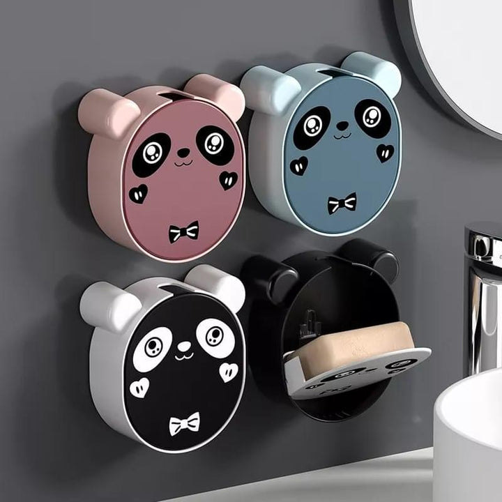 1 Pcs Cute Panda Wall Mounted Soap Box With Lid