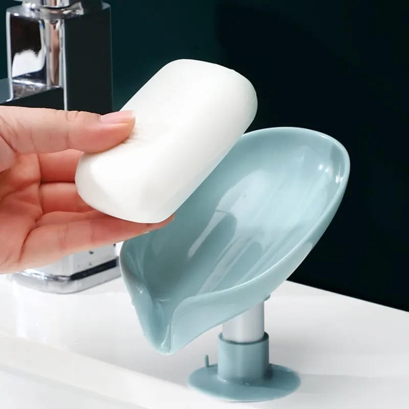 Pack of 3 Leaf Shape Soap Box Drain Soap Holder