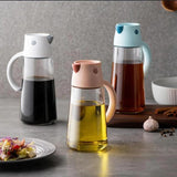 630ML Kitchen Oil Pot Vineger container Glass Bottle Flip top soy sauce