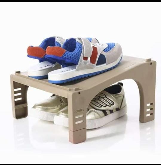 Step Double Layer Shoe Rack Stackable Shoe Organizer