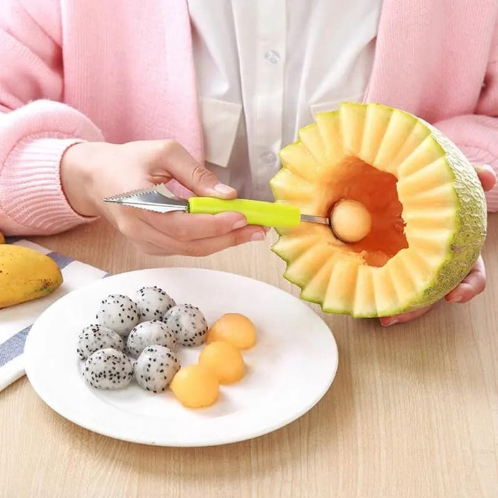2-In-1 Melon Baller Scoop And Carving Cutter Knife Spoon