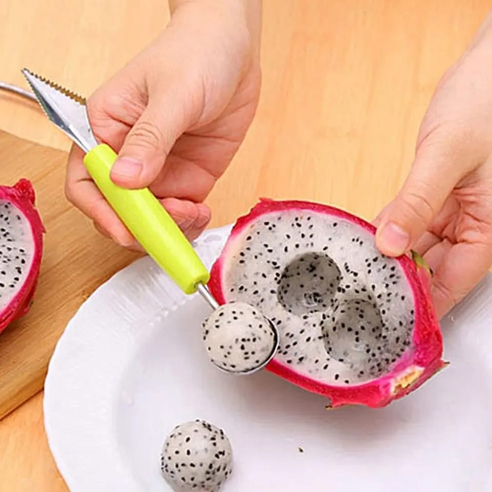 2-In-1 Melon Baller Scoop And Carving Cutter Knife Spoon
