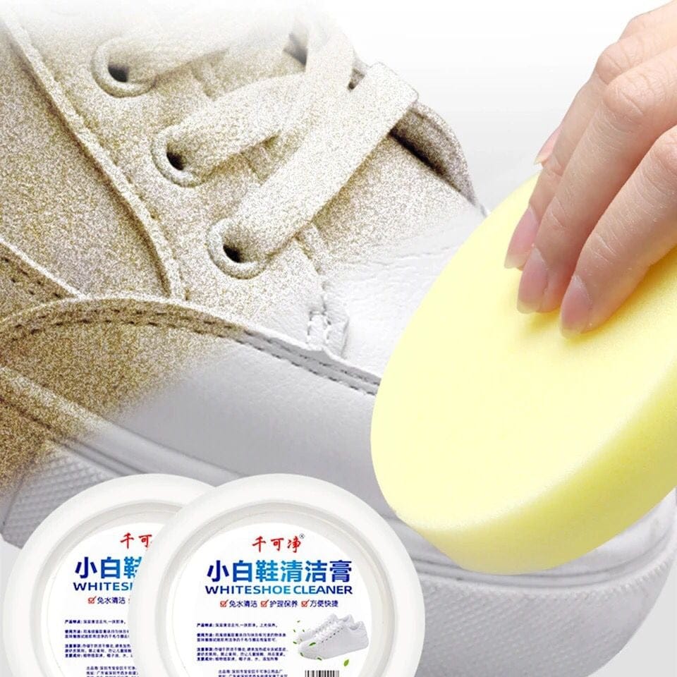 Shoes Stain Whitening Cleansing Cream, Shoe Yellow Edge Cleaner With Sponge,