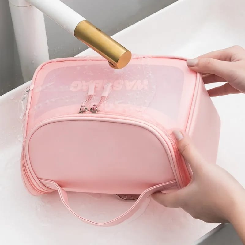 Transparent Cosmetic Organizer Bag for Women and Girls Travel Waterproof Toiletry Storage Bag