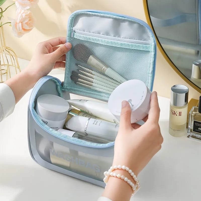Transparent Cosmetic Organizer Bag for Women and Girls Travel Waterproof Toiletry Storage Bag