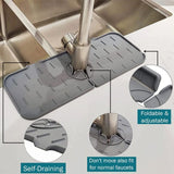 Kitchen Sink Splash Guard Mat - Silicone Sink Water Splash Catcher Pad