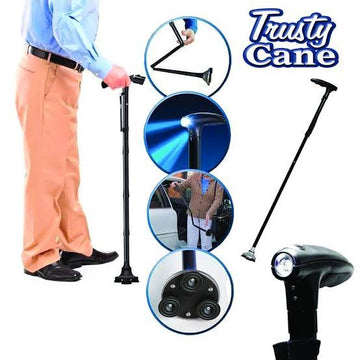 Magic Foldable Trusty Cane with Light (Black)