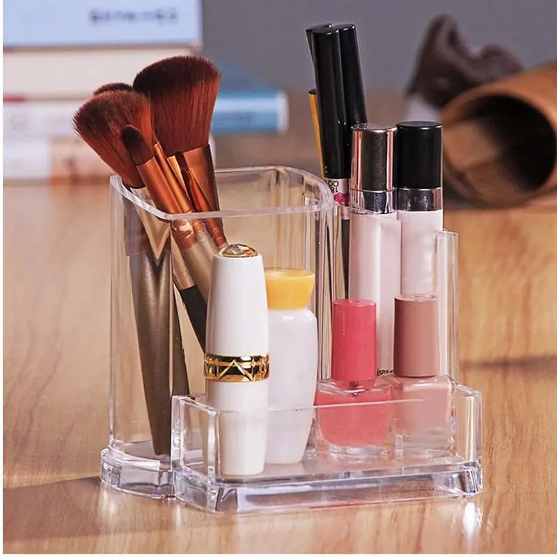 Transparent Makeup Brush , Lipstick Nail Polish Display Holder Organizer