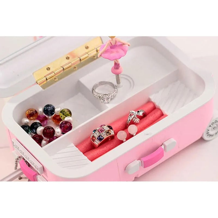 Mini Suitcase Shape Music | Jewellery Mini Storage Box